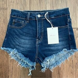 NWT KanCan Raw Fringe‎ Hem High Rise Shorts- Sz 5/26